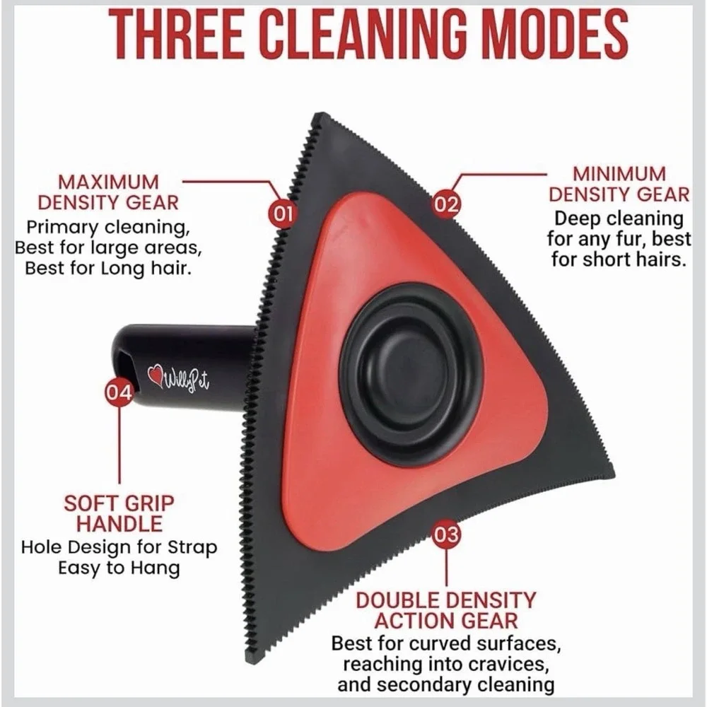 Willy Pet Triangle Pet Hair Remover with 3 Cleaning Modes NWT